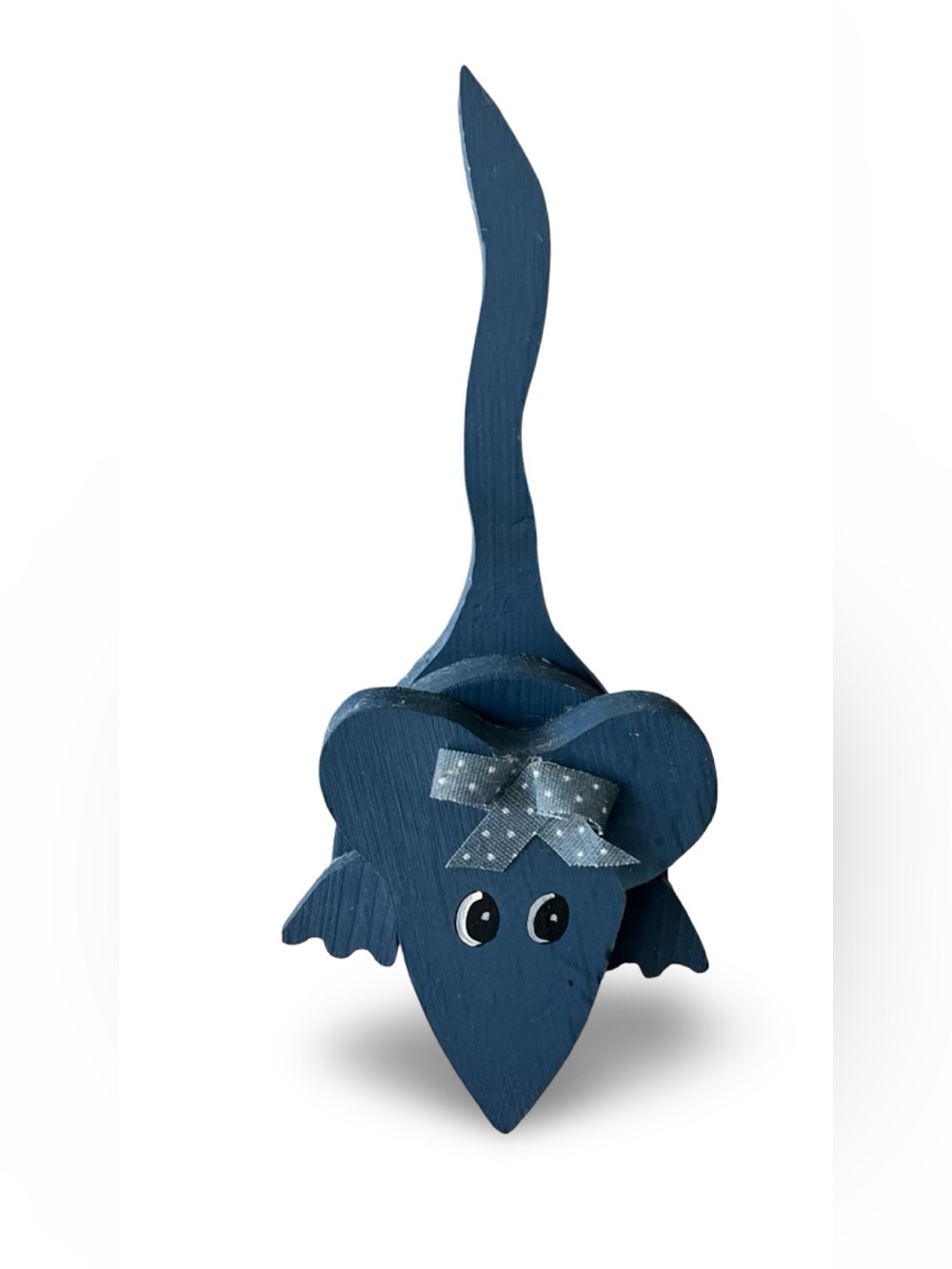 Folk Art Shelf Sitter Mouse Navy Blue